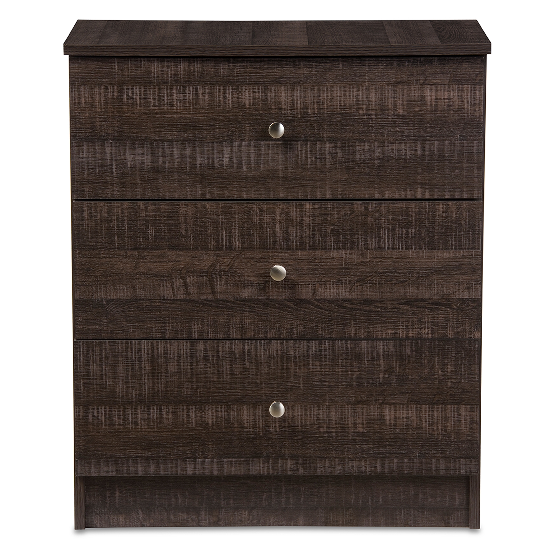 Baxton Studio Decon Modern and Contemporary Espresso Brown Wood 3-Drawer Storage Chest